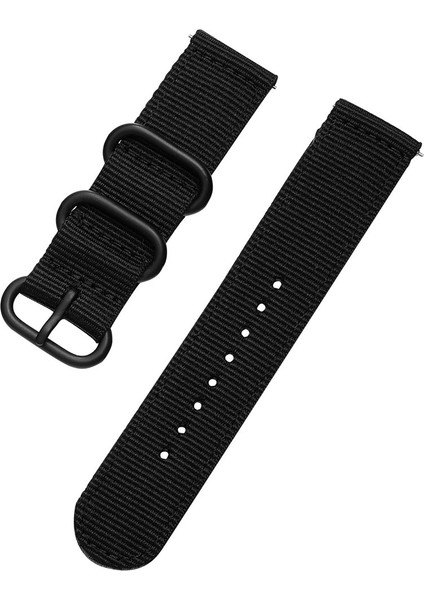 20MM Naylon Watch Band Kayışı Samsung Galaxy Watch4 Için 20MM Klasik 46MM 42MM/WATCH4 44MM 40MM/WATCH Active 2/huawei Watch 42MM - Siyah (Yurt Dışından)