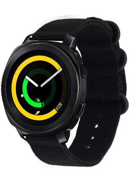 20MM Naylon Watch Band Kayışı Samsung Galaxy Watch4 Için 20MM Klasik 46MM 42MM/WATCH4 44MM 40MM/WATCH Active 2/huawei Watch 42MM - Siyah (Yurt Dışından) modelleri