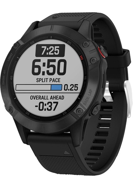 Garmin Fenix ​​7x/6x Safir Gps/6x Pro/6x Gps/5x Gps/5x Artı Silikon Spor Saat Band Gümüş Tokalı Ayarlanabilir Saat Kayışı - Siyah (Yurt Dışından) fiyatları