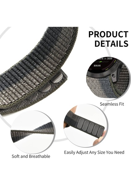 Garmin Tactix 7 Pro / Fenix ​​7x / 6x Pro Yedek Naylon Watch Band 26MM Ayarlanabilir Sihirli Bant Bilek Kayışı - Kamuflaj Turuncu (Yurt Dışından) modelleri