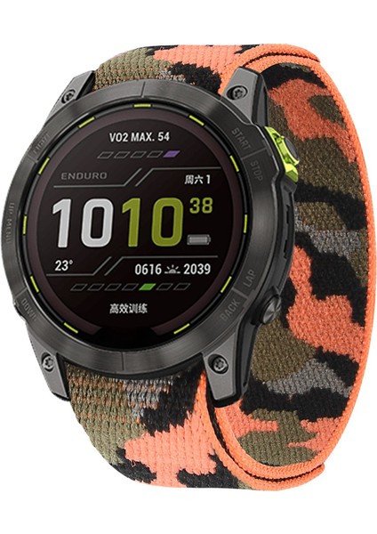 Garmin Tactix 7 Pro / Fenix ​​7x / 6x Pro Yedek Naylon Watch Band 26MM Ayarlanabilir Sihirli Bant Bilek Kayışı - Kamuflaj Turuncu (Yurt Dışından) indirimleri