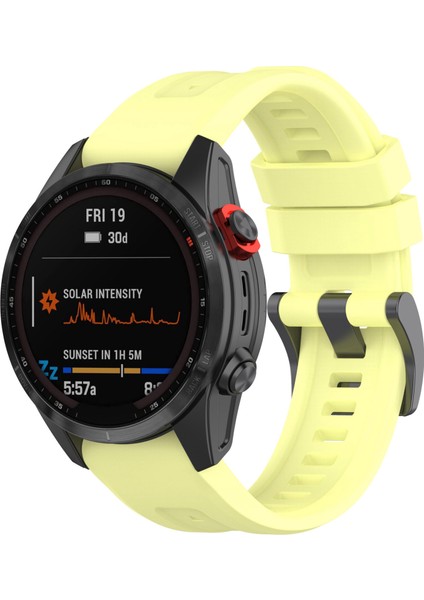 Garmin Fenix ​​7x/7x Güneş/6x/6x Pro/tactix 7 Silikon Saati Bilek Bandı Spor Watchme Bandı 26MM - Sarı (Yurt Dışından) fiyatları