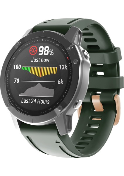 Garmin Fenix ​​7s / 6s Pro / 5s Için Saat Bando / 5s Plus / Instinct 2s Gül Altın Tokalı 20MM Silikon Yedek Kayış - Asker Yeşili (Yurt Dışından) fiyatları