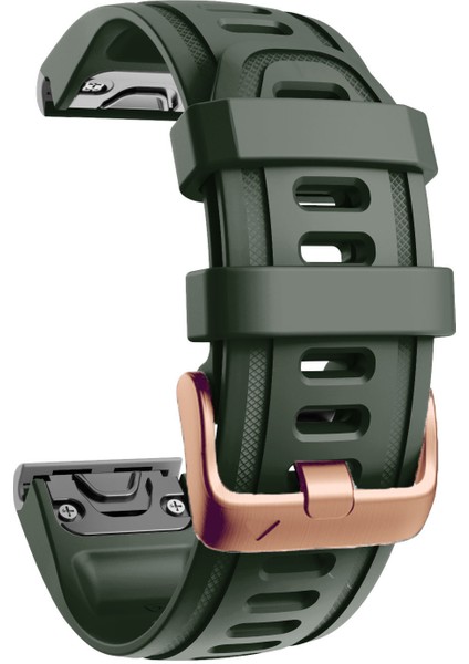 Garmin Fenix ​​7s / 6s Pro / 5s Için Saat Bando / 5s Plus / Instinct 2s Gül Altın Tokalı 20MM Silikon Yedek Kayış - Asker Yeşili (Yurt Dışından) modelleri