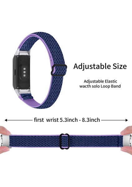 Samsung Galaxy Fit R375 - Mor/mavi Için Ayarlanabilir Naylon Sport Loop Watch Band Örgülü Dokuma Kayışı (Yurt Dışından) modelleri