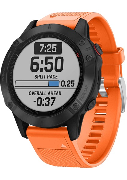 Garmin Fenix ​​7x/6x Safir Gps/6x Pro/6x Gps/5x Gps/5x Artı Silikon Spor Saat Band Gümüş Tokalı Ayarlanabilir Saat Kayışı - Turuncu (Yurt Dışından) fiyatları