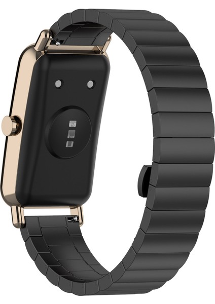 Huawei Için Fit Mini 16MM Paslanmaz Çelik Watchme Bandı Akıllı Saat Kayışı - Siyah (Yurt Dışından)