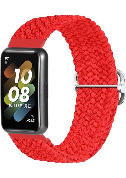 Huawei Band 7 Örgülü Watch Band Yedek Bilek Kayışı Ayarlanabilir Tokalı - Kırmızı (Yurt Dışından) indirimleri