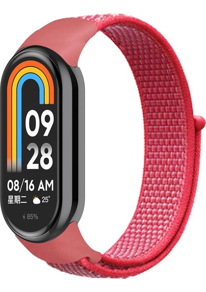 Xiaomi Smart Band 8 Yumuşak Naylon Watch Band Ayarlanabilir Spor Bilek Kayışı - Hibiscus Pembesi (Yurt Dışından)