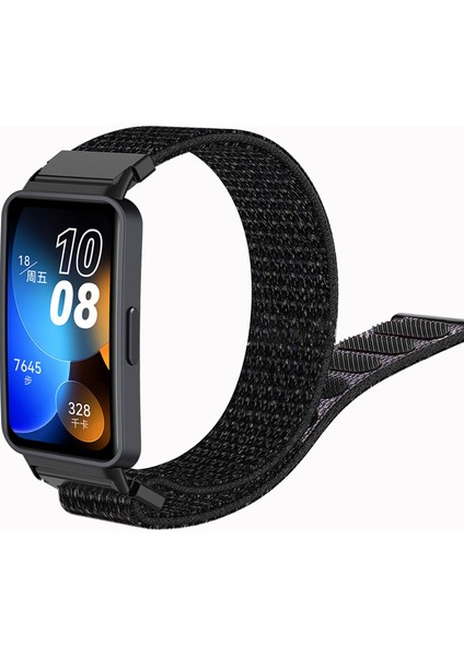 Huawei Band 8 Naylon Watch Band Ayarlanabilir Spor Döngüsü Nefes Alabilir Kayışı - Siyah (Yurt Dışından) modelleri