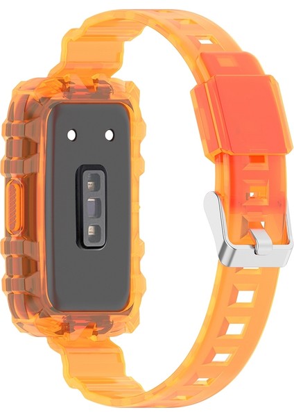 Huawei Band 7/band 6/honor Band 6 Şeffaf Tpu Saat Kılıflı Saat Strap Bilek Bandı - Şeffaf Turuncu (Yurt Dışından) fiyatları