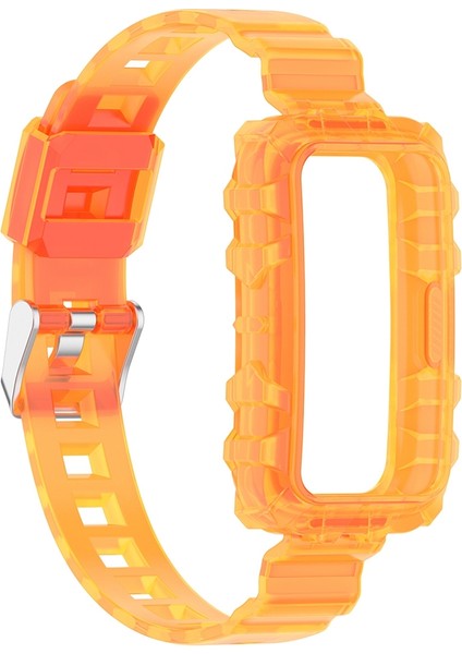 Huawei Band 7/band 6/honor Band 6 Şeffaf Tpu Saat Kılıflı Saat Strap Bilek Bandı - Şeffaf Turuncu (Yurt Dışından) fırsatları
