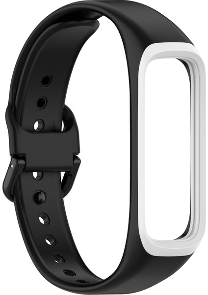 Samsung Galaxy Fit 2/SM-R220 Için Iki Renkli Silikon Watchme Bandı Yedek Kayışı-Siyah/beyaz (Yurt Dışından)