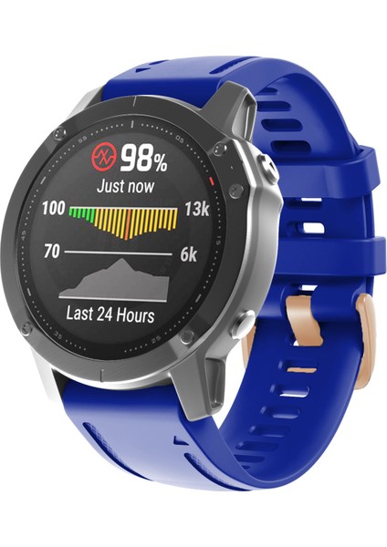 Garmin Fenix ​​7s / 6s Pro / 5s Için Saat Bando / 5s Plus / Instinct 2s 20MM Silikon Yedek Kayışı Gül Altın Tokalı - Safir (Yurt Dışından)