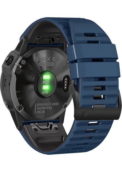 Garmin Tactix Için Delta / Enduro Yatay Stripes Silikon Saat Kayışı Ayarlanabilir Bilek Bandı - Midnight Mavi / Siyah (Yurt Dışından)