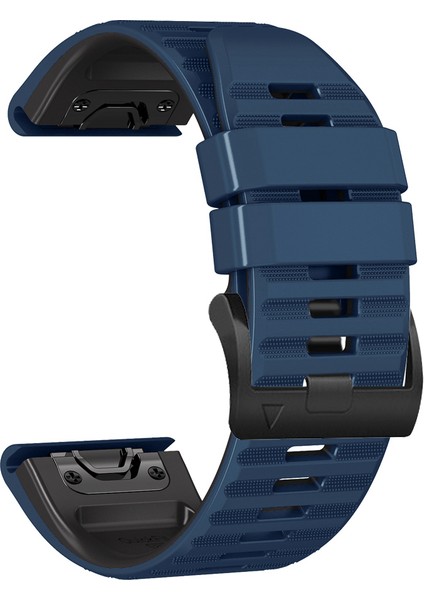 Garmin Tactix Için Delta / Enduro Yatay Stripes Silikon Saat Kayışı Ayarlanabilir Bilek Bandı - Midnight Mavi / Siyah (Yurt Dışından) modelleri