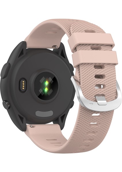 Garmin Forerunner Için 265 Silikon Saat Band 22MM Çapraz Stripe Yumuşak Spor Saat Kayışı - Açık Pembe (Yurt Dışından)