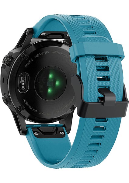 Garmin Fenix ​​7 Için Bilek Bandı Silikon Ayarlanabilir Saat Kayışı Siyah Tokalı - Blue (Yurt Dışından)
