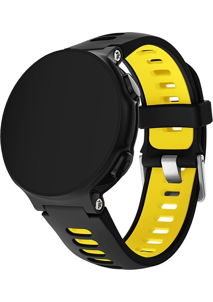 Garmin Forerunner Için 235 / 230/620/630 / 220 /735 / 735XT Silikon Saat Grubu Watchme Kayışı Yedek Parça Evrensel 22MM Saat Bandı - Siyah / Sarı (Yurt Dışından) fiyatları