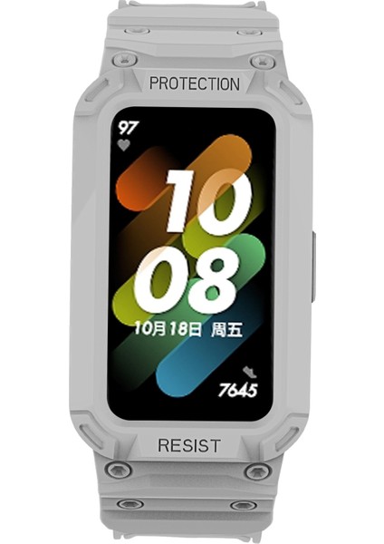 Honor Band 6/huawei Band 6/7 Yedek Tpu Saat Band Ayarlanabilir Bilek Kayışı + Saat Kılıfı - Açık Gri (Yurt Dışından) modelleri