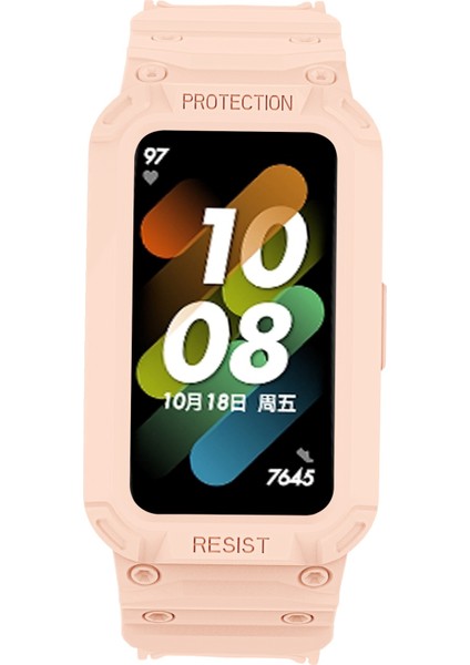 Honor Band 6/huawei Band 6/7 Yedek Tpu Saat Band Ayarlanabilir Bilek Kayışı + Watchme Kılıfı - Pink Için (Yurt Dışından) modelleri