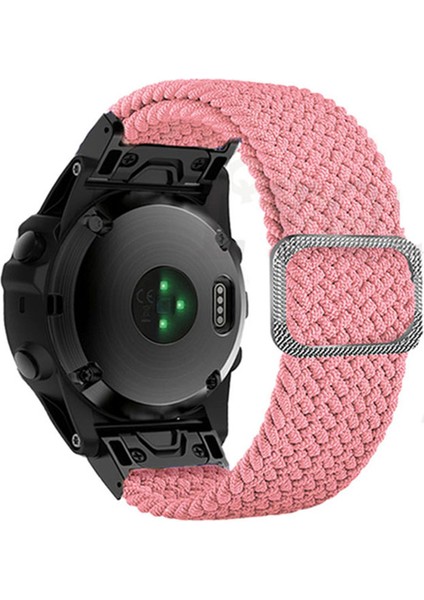 Garmin Fenix ​​7 / Epix / Instinct 2 / Yaklaşım S62 / Fenıx 5 Naylon Strap 22MM Akıllı Saat Bandı - Pembe (Yurt Dışından)