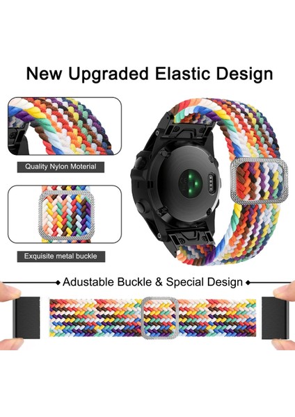 Garmin Fenix ​​7 / Epix / Instinct 2 / Yaklaşım S62 / Fenıx 5 Naylon Strap 22MM Akıllı Saat Bandı - Pembe (Yurt Dışından) indirimleri