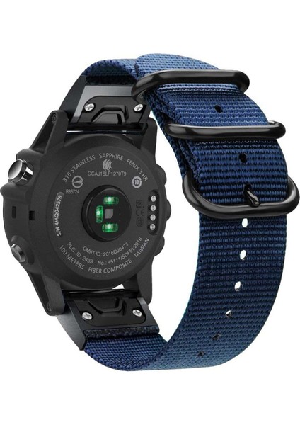 Garmin Fenix ​​7/6 Pro / Forerunner Için 935 /945 22MM Naylon Akıllı Saat Kayışı Paslanmaz Çelik Üç Döngü Yedek Bilek Band - Mavi (Yurt Dışından)