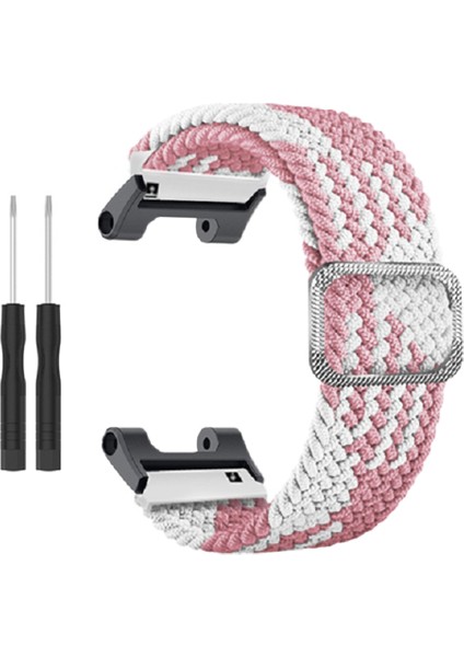 Huami Amazfit Için T-Rex / T-Rex Pro / Ares Nefes Alabilir Saat Kayışı Esnek Naylon Saat Bandına Ayarlanabilir Tokalı-Pembe / Beyaz (Yurt Dışından) fırsatları