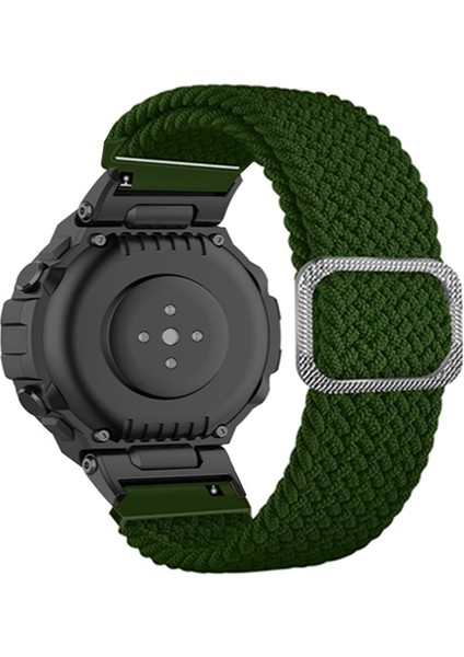 Huami Amazfit Için T-Rex / T-Rex Pro / Ares Nefes Alabilir Saat Kayışı Esnek Naylon Saat Bandına Ayarlanabilir Tokalı-Asker Yeşili (Yurt Dışından)