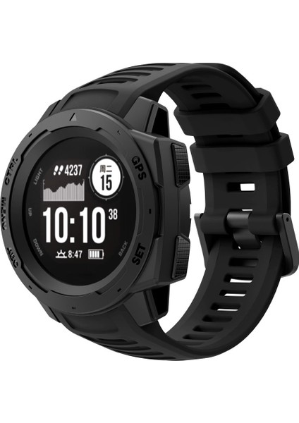 Garmin Instinct Için Silikon Saat Band Kayışı - Siyah (Yurt Dışından)