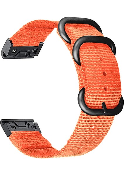 Garmin Fenix ​​7/6 Pro / Forerunner Için 935 /945 22MM Naylon Akıllı Saat Kayış Paslanmaz Çelik Üç Döngü Yedek Bilek Band - Turuncu (Yurt Dışından)