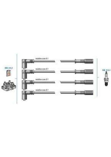 Bujı Kablo Takımı Palıo-Sıena 1.4 8V 96- Doduco 7674 Oem