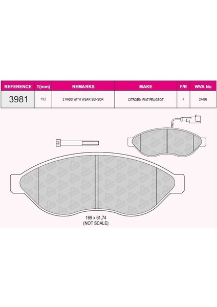 On Fren Balatası Ducato Iıı Boxer Iıı Jumper Iıı 2.2hdı/2.2hdı/3.0hdı 16Q/20Q 06- Karsan Jest Tek Fıslı Grap 93981 Oem