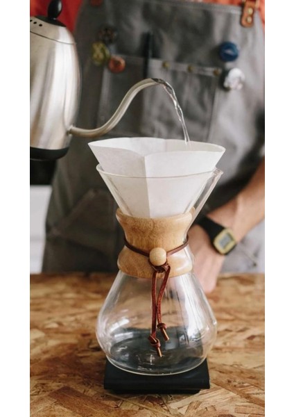 Chemex Cam Kahve Demleme Sürahi-Karaf 800 Ml (Borosilikat Cam) - 6 Cup Coffee Pot