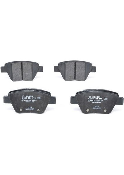 Arka Fren Balatası- Vw Caddy 11-15 Golf 09-13 Passat 13-15 Seat Leon 06-13 Skoda Octavıa 09-13 Bosch 0986494416 Oem
