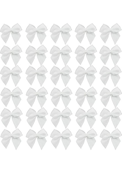 Beyaz Mini Saten Hazır Fiyonk 80 Adet fiyatları