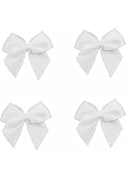 Beyaz Mini Saten Hazır Fiyonk 80 Adet modelleri