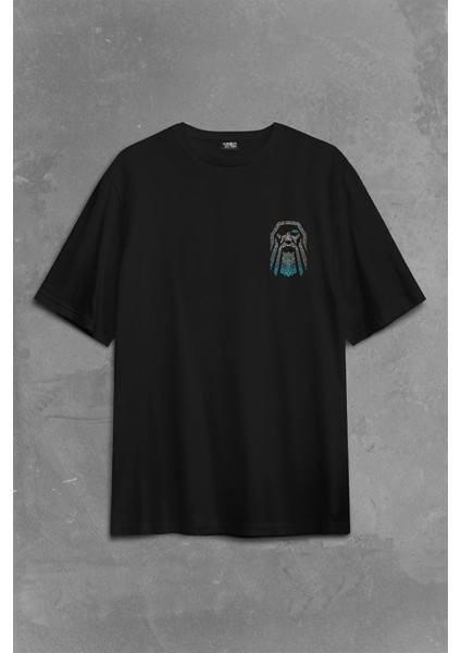 Odin Vikings Logo Vikingler Sırt Ön Baskılı Oversize Tişört T-Shirt fiyatları
