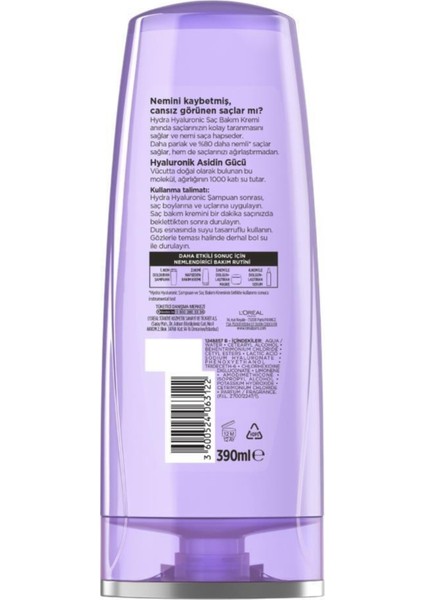 Hydra Hyaluronik Saç Bakım Kremi 3'lü Set 390 ml Ağırlık Yapmadan Derin Nemlendirme modelleri