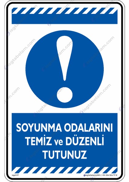 Soyunma Odalarını Temiz ve Düzenli Tutunuz/25x35cm/Etiket fiyatları