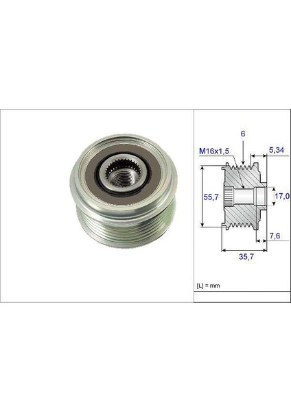 Alternator Kasnagı Bosch Tıp Mercedes W202 96-00 S202 96-01 W210 96-02 V-Class 638/2 96-03 Vıto 638 97-03/chevrolet - Captıva - Epıca - Lacettı - Nubıra - Antara 2.0 Cdtı 07- Valeo 588068 Oem