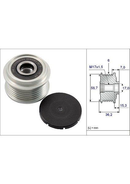 Alternator Rulmanlı Gobek Kasnak Connect 02-13 Focus 98-05 Focus Iı C Max 05-11 S Amx Galaxy 06/- Mondeo Iv 07-14 1.8tdcı Ina 535009810 Oem