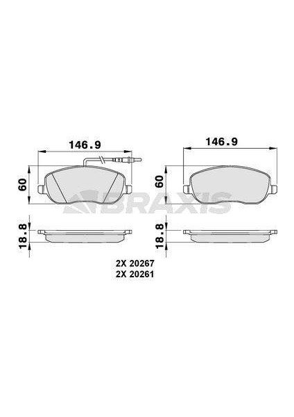 On Fren Balatası C8 P807 Expert Jumpy Scudo 2.0 16V 2.0hdı 8V 02-/fıslı Braxıs AB0075 Oem