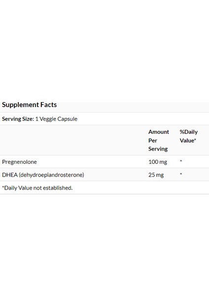 , Dhea (25 mg) & Pregnenolone (100 mg), 60 Veggie Caps