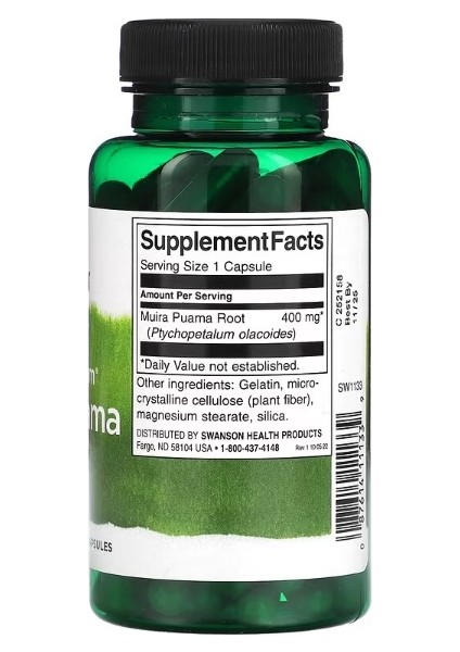 Full Spectrum, Muira Puama, 400 mg 90 Capsules