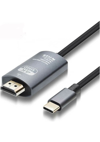 2 Metre Usb-C USB 3.1 Type C To HDMI 4K@30Hz Kablo Type-C To 4K UHD HDMI Thunderbolt 3 Uyumlu