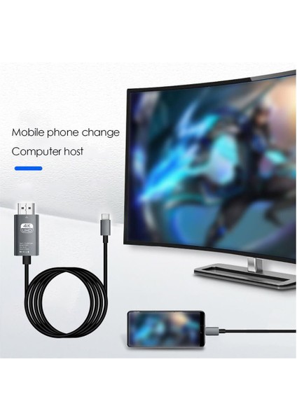 2 Metre Usb-C USB 3.1 Type C To HDMI 4K@30Hz Kablo Type-C To 4K UHD HDMI Thunderbolt 3 Uyumlu