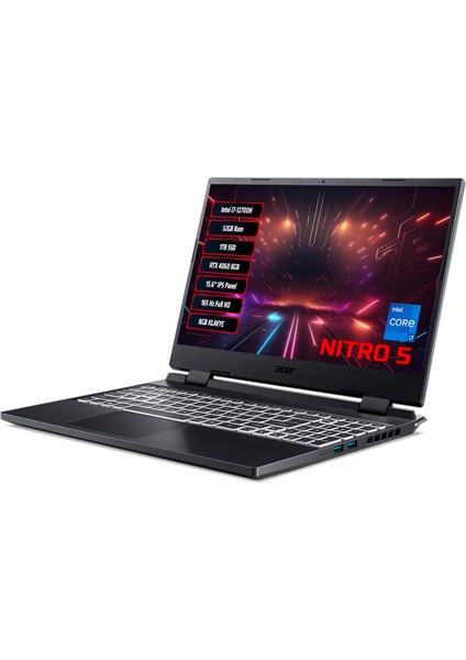 Nitro 5 AN515-58 Intel Core I7 12700H 32 GB 1 Tb SSD RTX4060 8 GB Freedos 15.6" Fhd 165Hz Taşınabilir Bilgisayar, NH.QM0EY.008