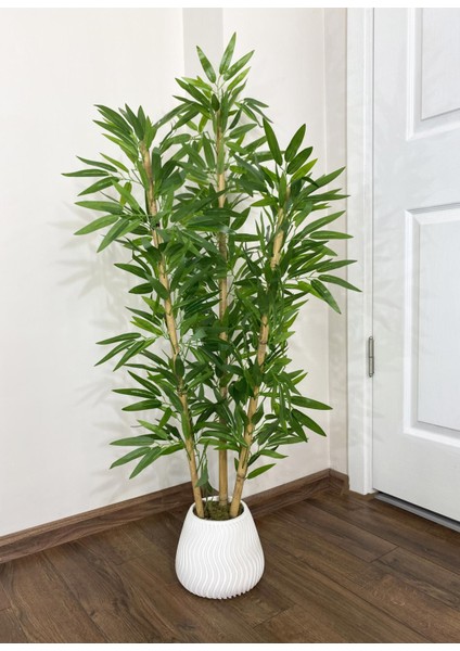 Yapay Benjamin Ağacı 160CM ve Yapay Bambu Ağacı 125CM Yoğun Yapraklı